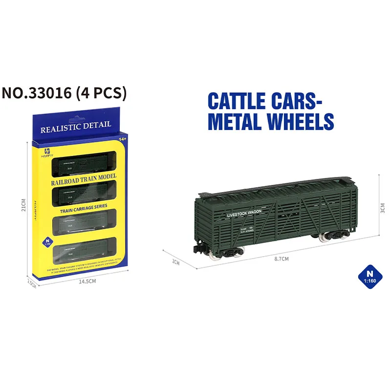 

1:160 Scale Cattle Cars Train Carriage Series Simulation Alloy Car Model Static Display Collectible Toy Gift Souvenir