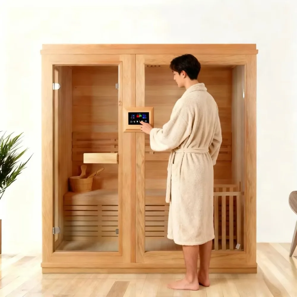 High-end and Elegant Traditional Steam Sauna Room (customizable) Enhances Your Quality of Life