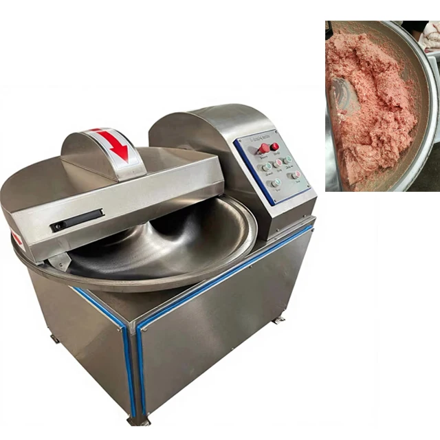 -kk Industry Meat Bowl Cutter Chopper 20L/40L/60L 304 Stainless Steel Automatic 3 Blades Bulk Processing Meatballs Sauces Meat