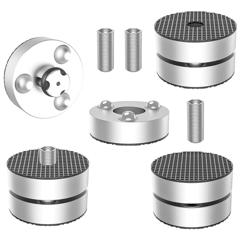 1Pcs 39x31mm HiFi Audio Isolation Feet CNC Machined Anodized Anti Shock Absorber Feet Steel Ball Spike Cone Base