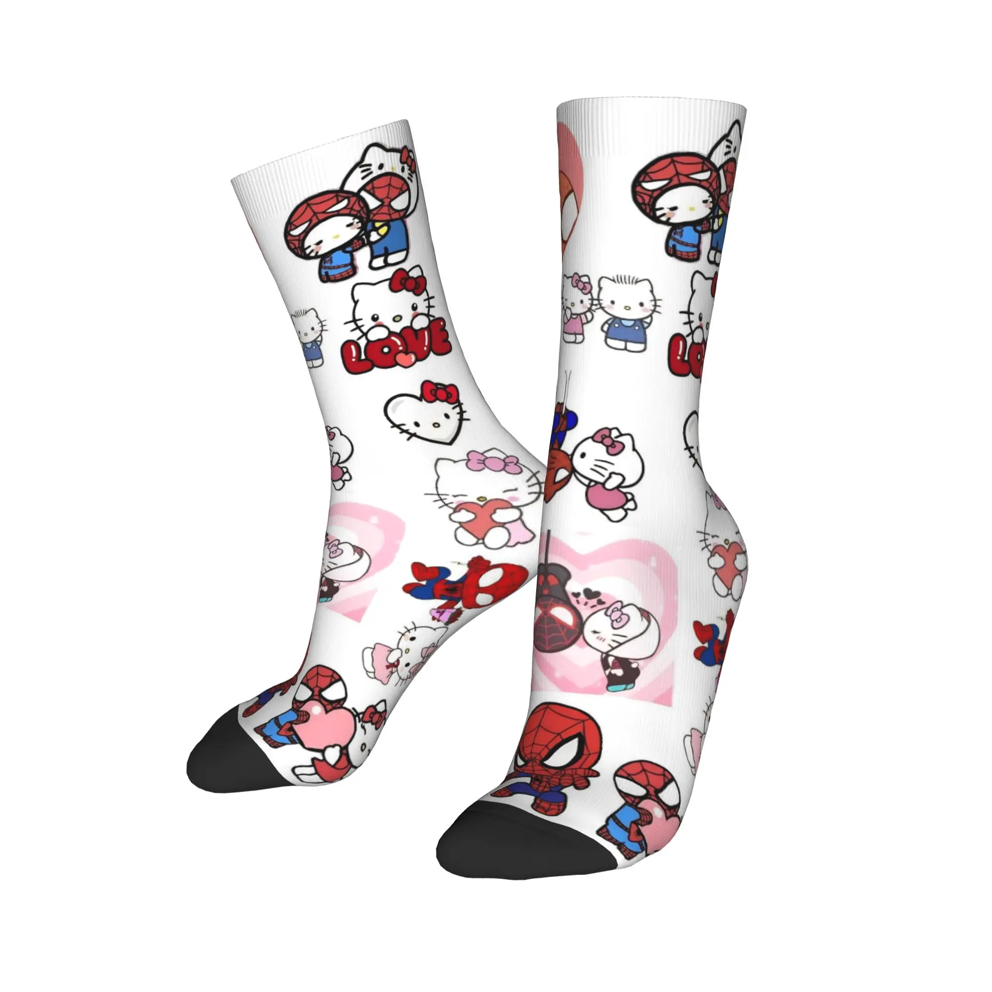 

Забавные баскетбольные носки Hello Kitty Spider-Mans, длинные дышащие носки из полиэстера унисекс