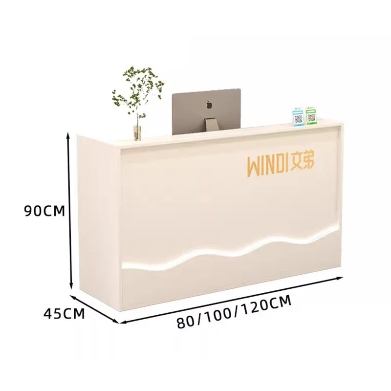 Rotary Endoscope Design Display Reception Desks Classic White Modern Cashier Reception Desks Office Luxury Mostrador Negocio image 5