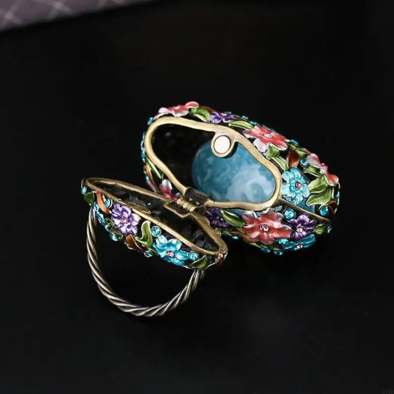  Antique Jewelry Box Storage Space Lid Stylish Jewelry Organizers Metal Texture