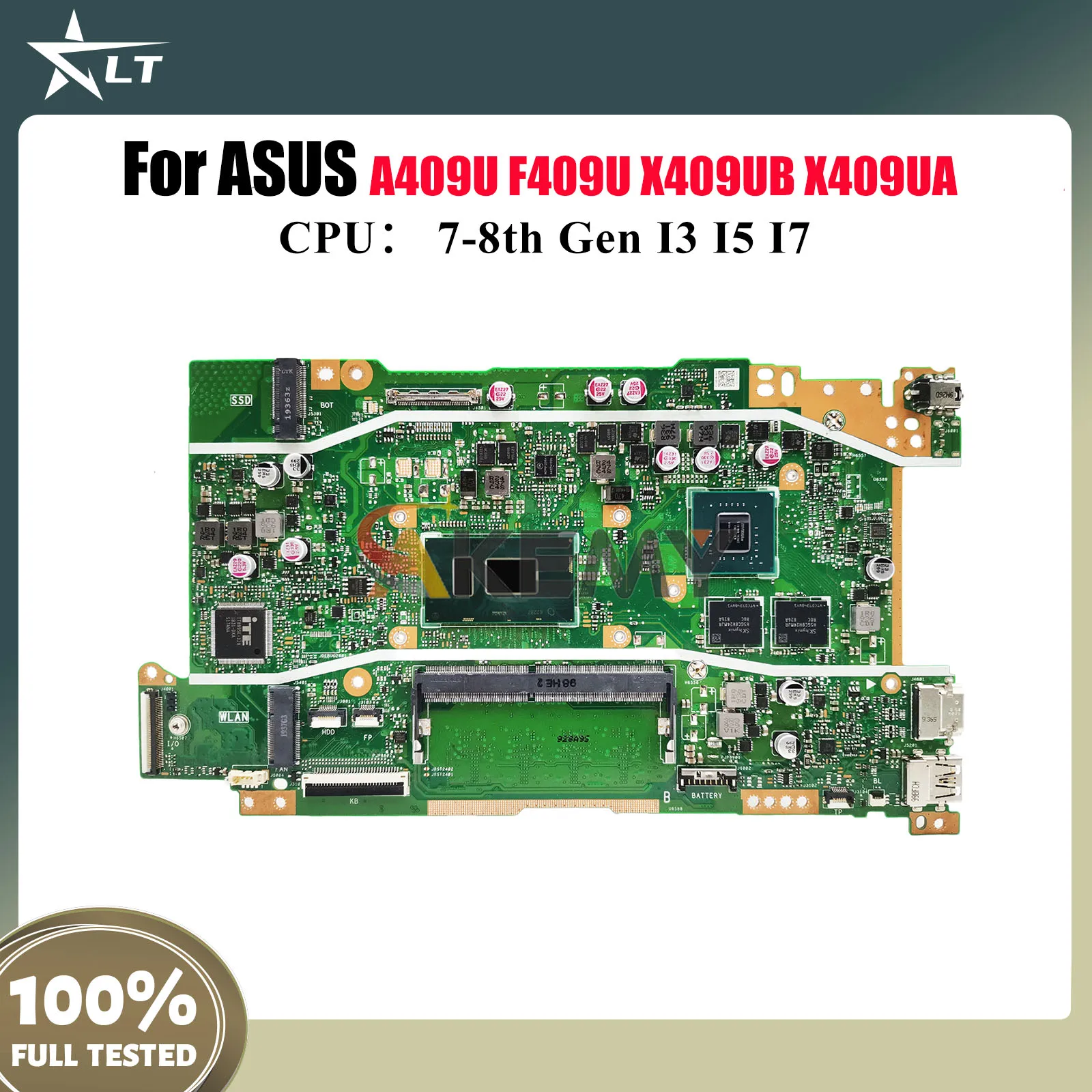 

X409UB Laptop Motherboard For ASUS VivoBook F409U X409U X509UB A409U F509U X509UJ A509U X509UA Mainboard I3 I5 I7 CPU tests OK