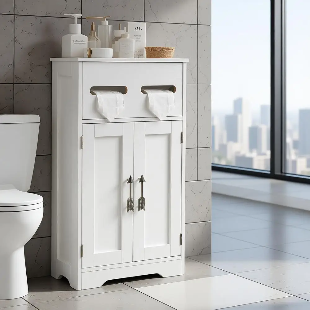 

Мега-держатель для туалетной бумаги Органайзер для рулонов для ванной комнаты, водонепроницаемый, зона резерва большой емкости, крышка-ловушка, D 8,66 × Ш 17,72 ×