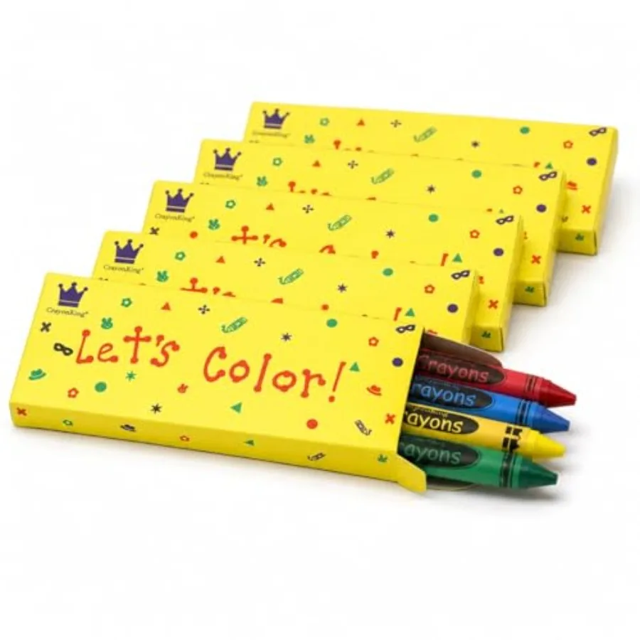 

100 Bulk Crayons Pre-Packed Boxed 4 Classroom Ready Crayon Packs Party Favors for Teachers, Schools and Non-Toxic