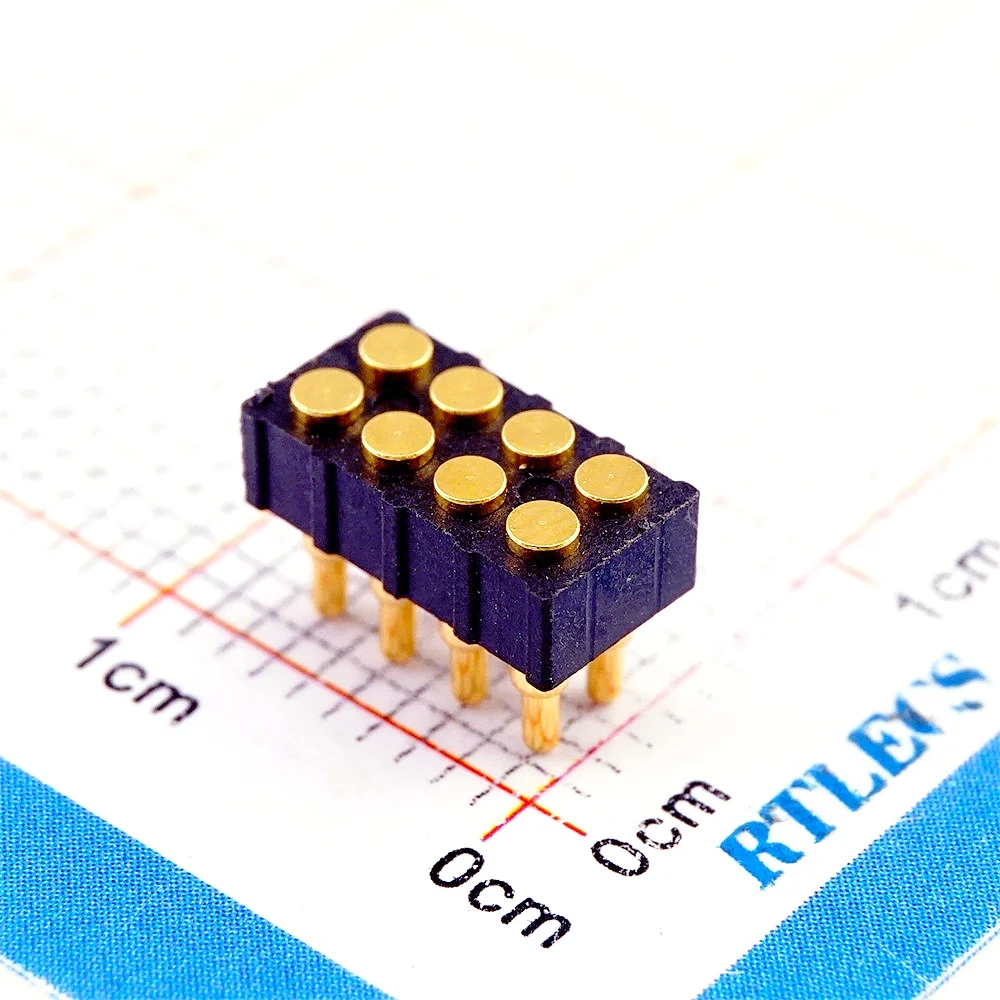 1 Piece Pogo Pin 2.0 MM Grid 4 6 8 10 Position Height 7.0 Dual Row SMD PCB Header Spring Loaded Probe Solderable RoHS Lead Free