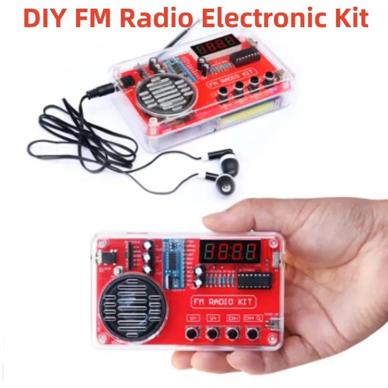

1 шт./лот DIY FM-радио электронный комплект DIY проект пайки практика пайки регулируемая частота 150 Гц-20 кГц цифровой дисплей