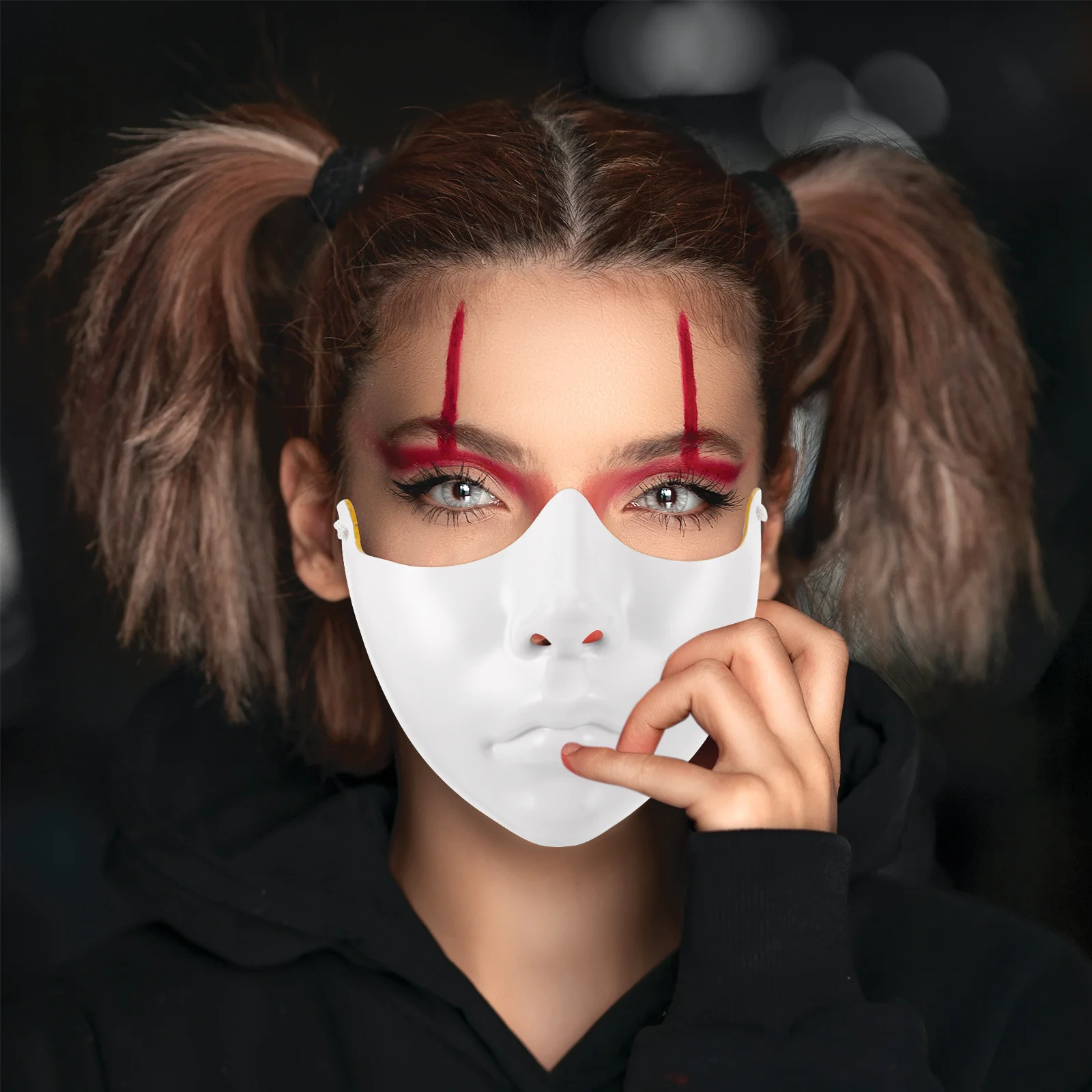 

2pcs Half Face Blank Lower Half For Cosplay Party Wedding Stage Performance Lightweight Men Women Party Mask Prop Decorative