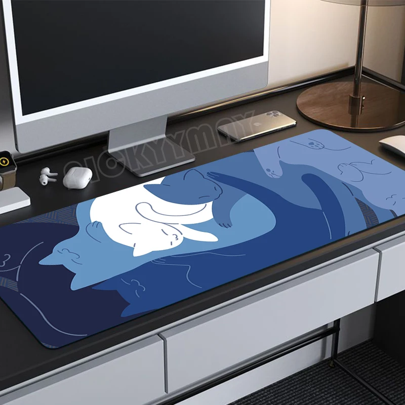 

Mouse Pad Cat Large Gamer Mousepad Cute Desk Mat XXXL Mouse Mats 31.4x11.8in Rubber Desk Pad Design Table Carpet Mousepads