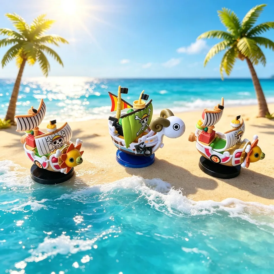 Nuevo modelo de barco de PVC de One Piece, Wan Li Sunshine Melly, hecho a mano, adornos creativos para escritorio, colección de figuras.