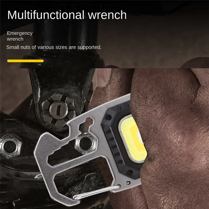 

ABP-Multifunction Keychain Light Window Breaking Hammer Mini LED Flashlight Outdoor Camping Screwdriver Emergency Work Light