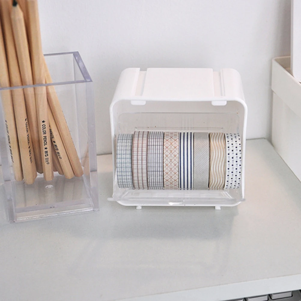

2PCS Mini Storage Box Desktop ganizer Durable PP Material Compact Size Japanese Style Tape Container Stationery Supplies