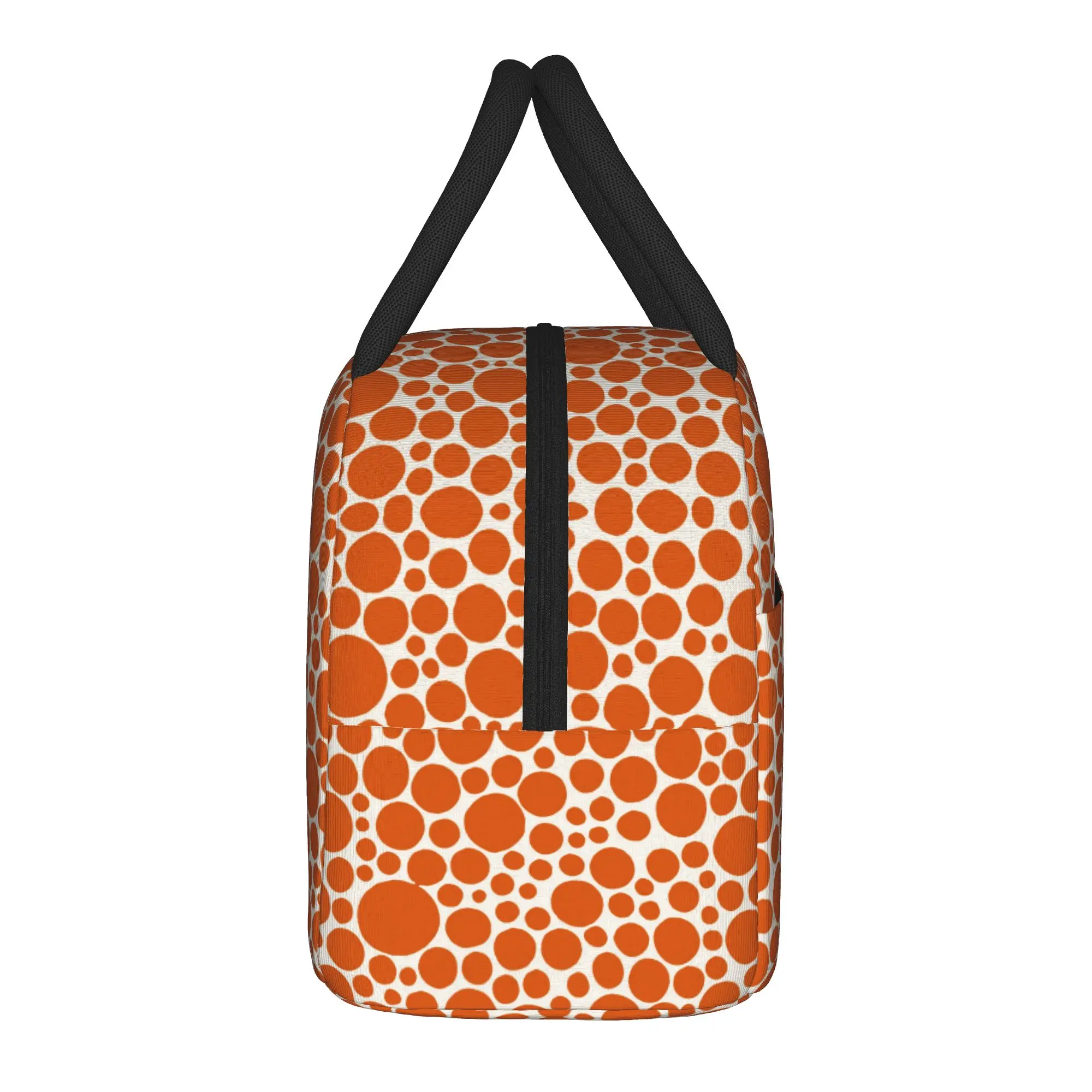 Yayoi Kusama Orange Dots  Insulated Lunch Bags Portable  Meal Container Thermal Bag Tote Lunch Box Office  Travel Girl Boy