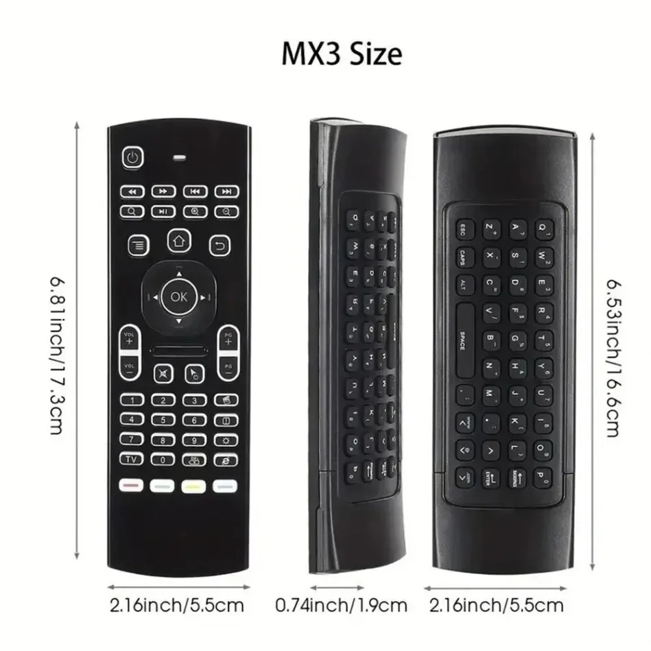 Voice Backlit Universal 2.4G RF Wireless Keyboard Air Mouse Remote Control MX3 For Android TV Box X96 Mini H96 MAX for Smart TV