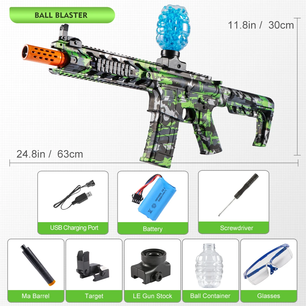 M416 elektrisch blasterpistoolspeelgoed, oplaadbaar, automatisch buitenspeelgoed voor teamactiviteiten, perfect cadeau (kogels exclusief)
