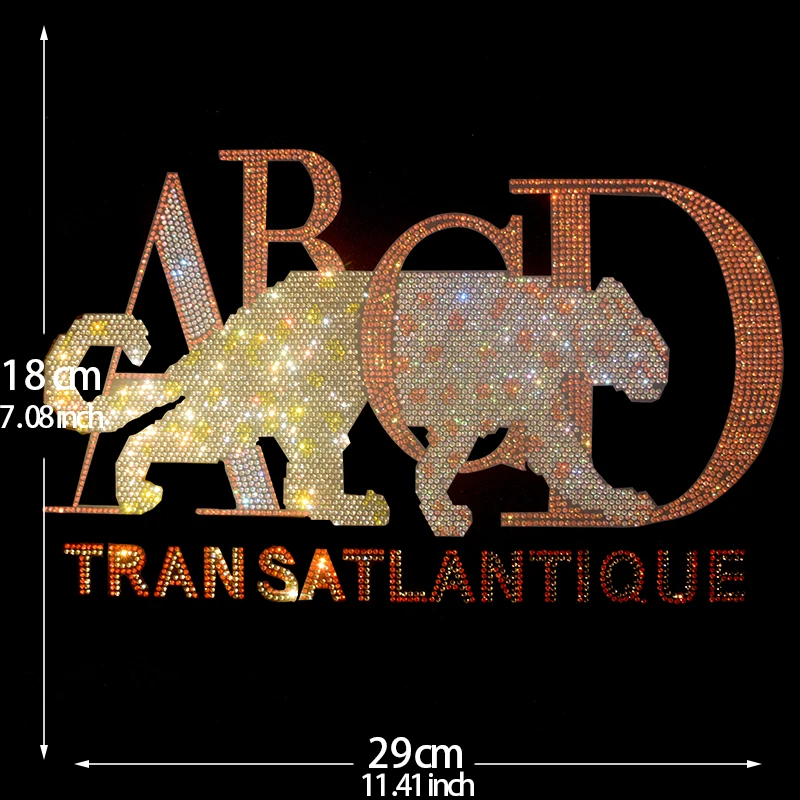 

High-quality Rhinestone creative cheetah ironing on sweaters, T-shirts, hoodies, denim jackets and clothing accessories