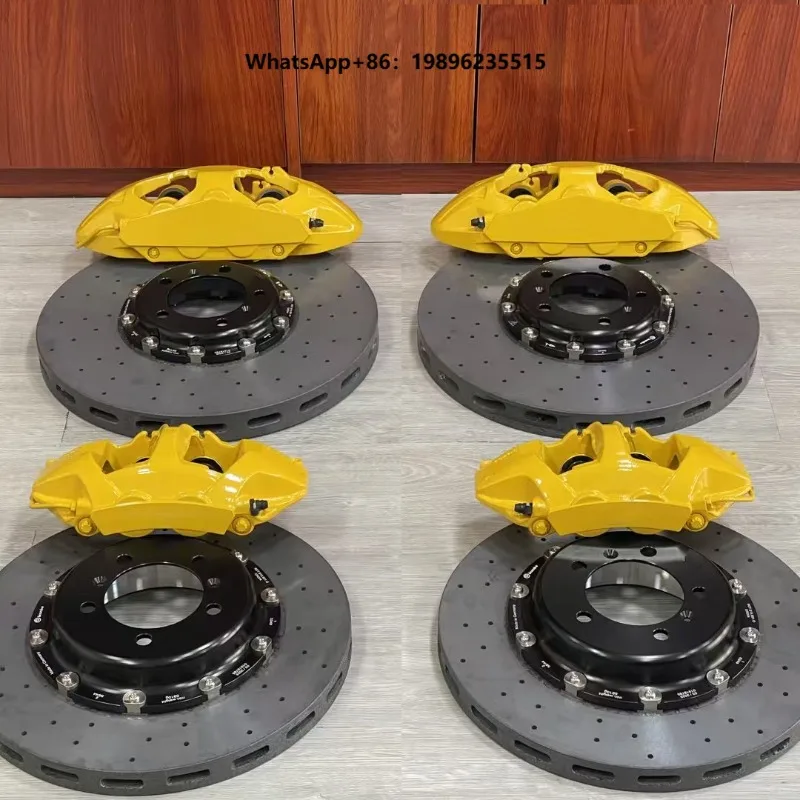 Carbon Ceramic Brake 10 Pot Spare Parts Racing Brake 4 Piston Brake Kit,Carbon Ceramic Disc Rotor 420mm+390mm