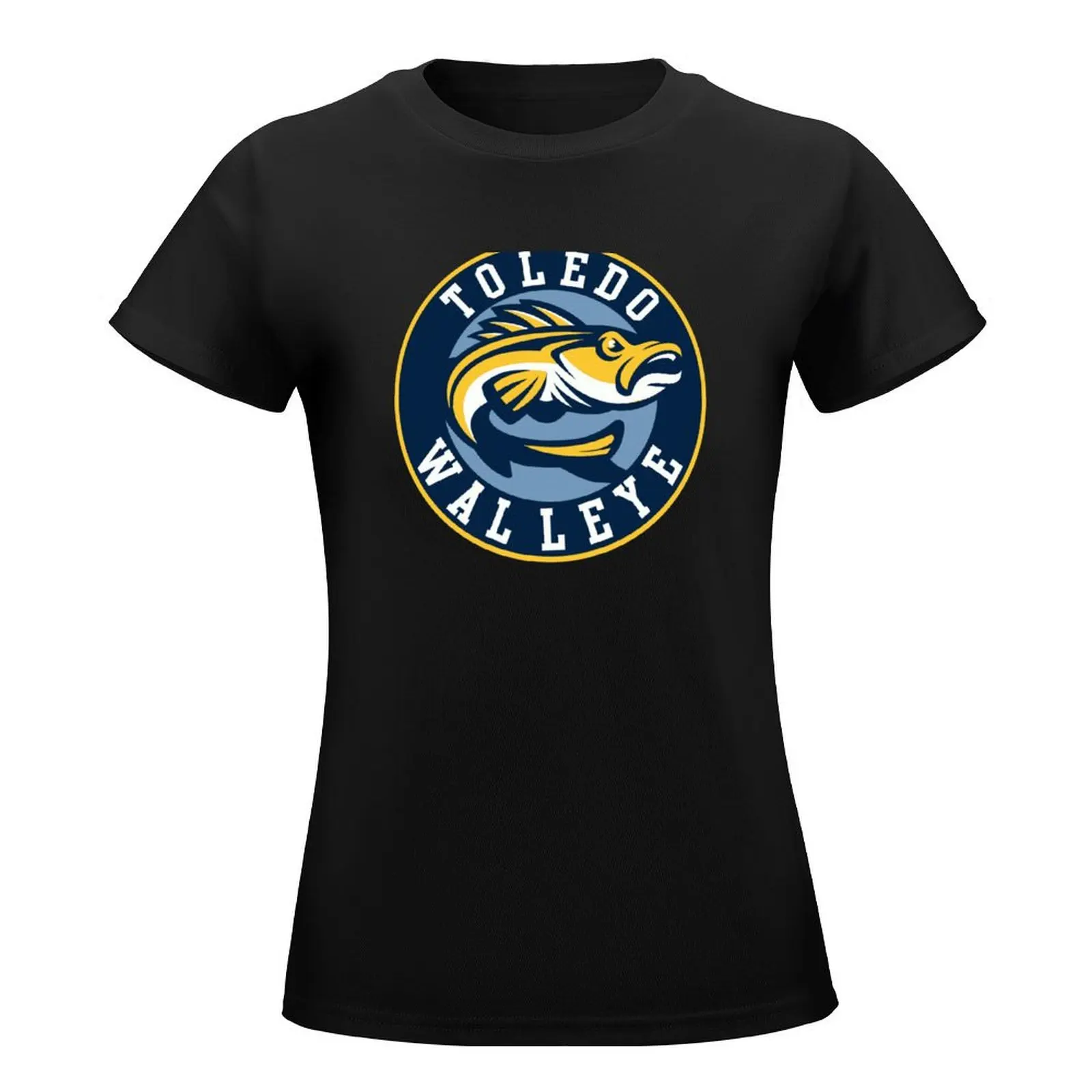 TOLEDO WALLEYE Hockey Logo1 T-Shirt funny Short sleeve tee lady clothes oversized t shirts for Women