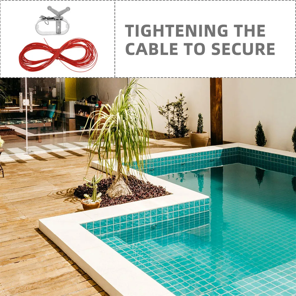 

1Set Pool Cover Cable Winch Aluminum Constructed Ratchet Cable Tightener Heavy Duty Outdoor Tool for Above Ground Pool Cover