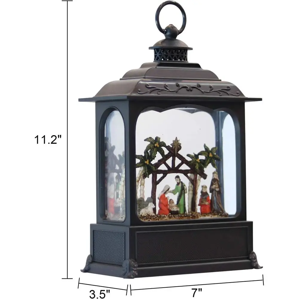 Musikalische Globus-Laterne mit Timer, beleuchtete, USB-/batteriebetriebene, wirbelnde, singende, glitzernde Wasserlaterne, Globen für Erwachsene und Kinder