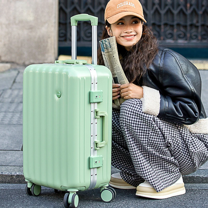 18/28 Inch Rollende Bagage-Ins Stijl Verdikte Staaf Universeel Wiel Instappen Wachtwoordvergrendeling Draagbare Zakelijke Trolley Reiskoffer