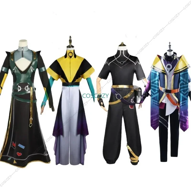 

Heartsteel Ezreal Cosplay Yone Alune Aphelios Cosplay Costume Ezreal Wig Green Hair Party Costumes LOL Men Convention Outfits