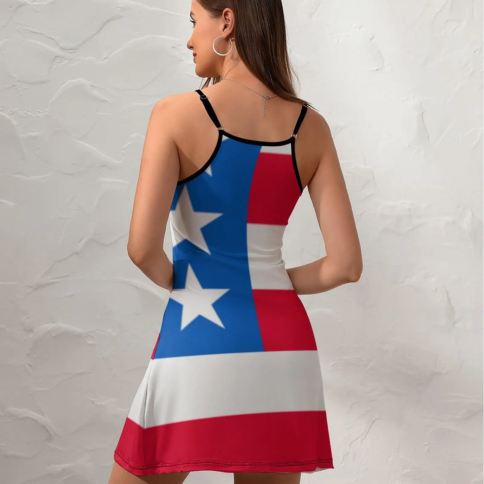 US Flag Casual Graphic Exotic Woman's Clothing  Women's Sling Dress Funny Vintage  Clubs Suspender Dress