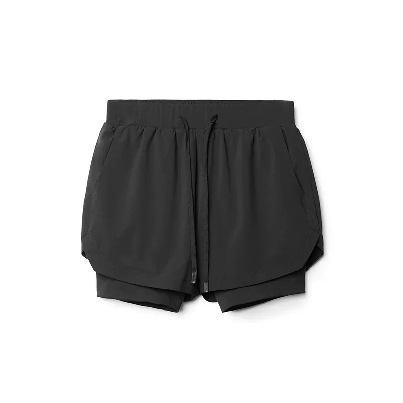 Summer Men's Sports Casual Shorts Double-layer Fake Two-piece Marathon Basketball Fitness Perspiration Quick-drying Shorts
