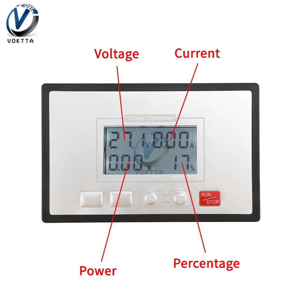 DC PWM Motor Speed Controller Wireless Remote Control Motor Governor LCD Digital Display 0~100% Speed Governor Motor Control