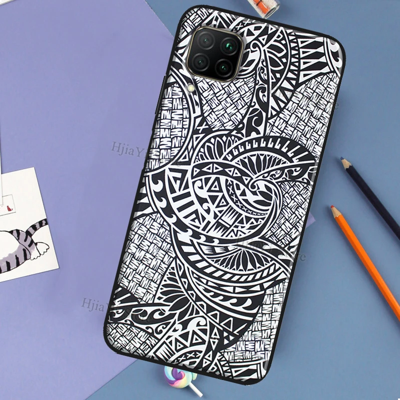 Maori Tribal Samoan Polynesian Case For Huawei P60 P40 P20 P30 Pro Nova 5T 9 P Smart Honor X8 X9a 50 70 Magic 5 Lite Cover