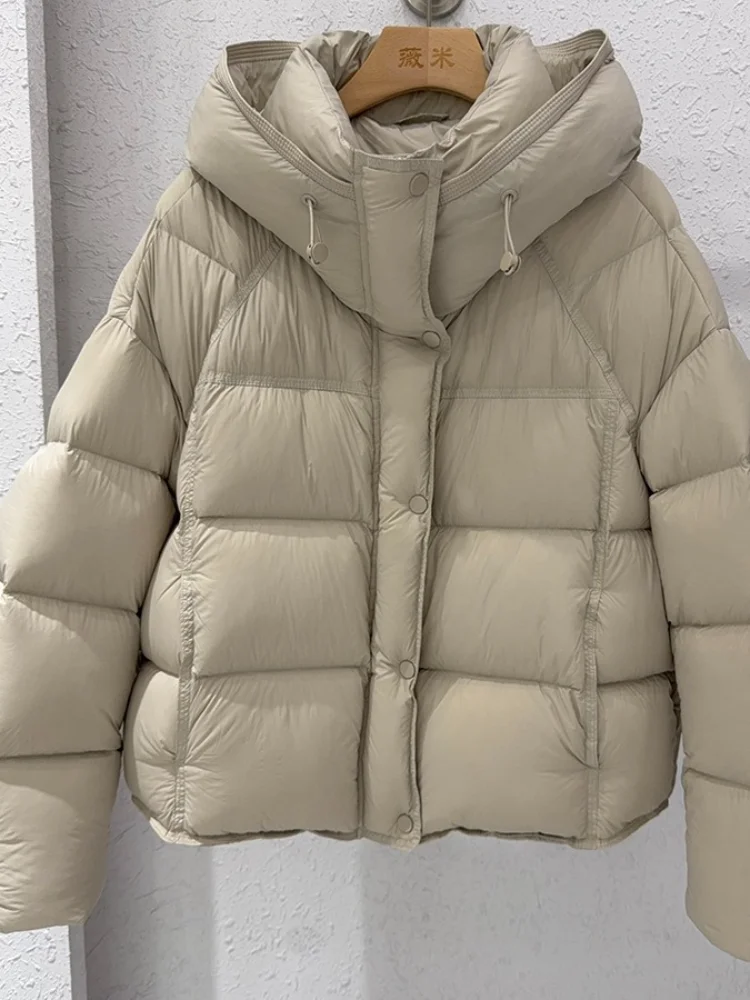 

Повседневная теплая хлопковая короткая куртка с капюшоном, женская модная однотонная свободная куртка с воротником-стойкой и карманом на молнии, женская зимняя уличная верхняя одежда