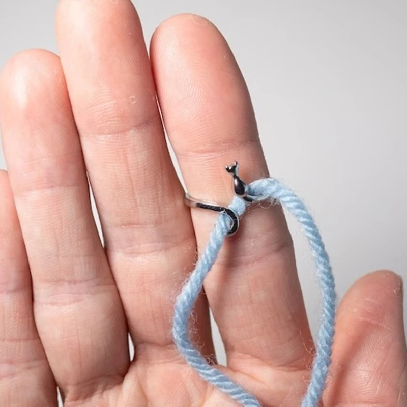 Crochet Rings Adjustable Thumb Rings Alloy Yarn Tension Rings Crocheted Accessory Kits Knitting Crocheting Tool image 2
