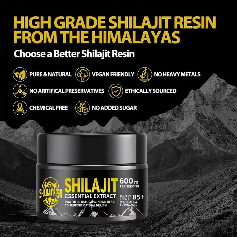 Résine Shilajit de l\'Himalaya, Supplément Shilajit avec Acide Fulvique et 85 + Trace Minorganisateur pour Massage Naturelle, Pro