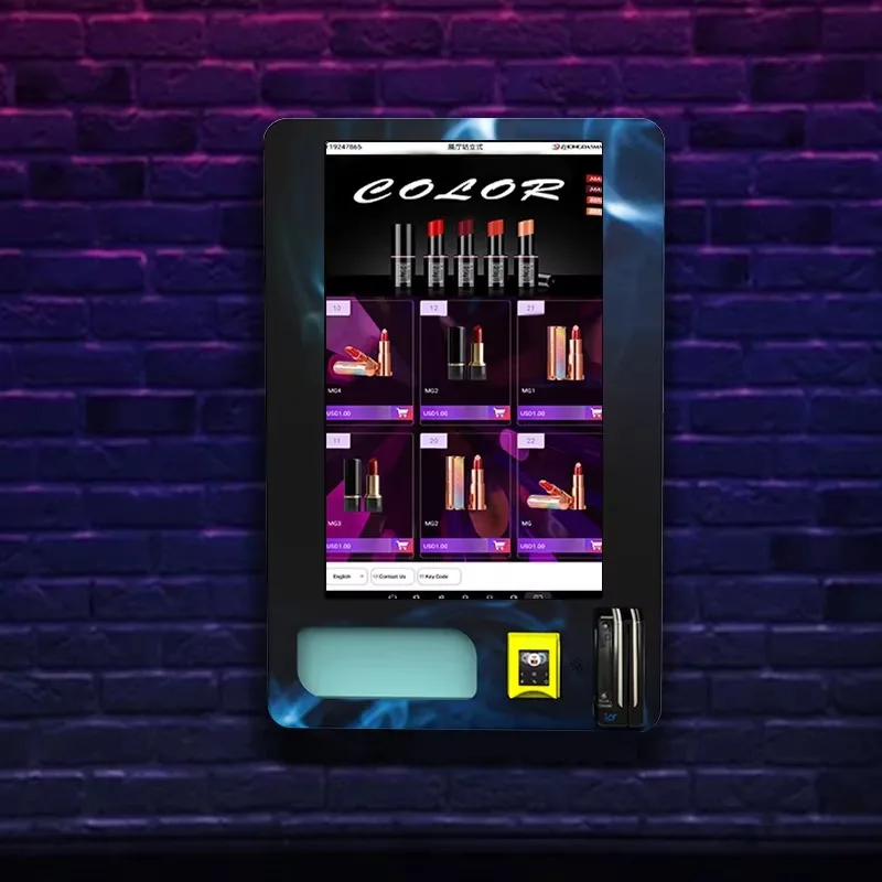 Tcg Game Card Wall Mounted Mini Vending Machine Age Verification SDK 32 Inch Screen Multiple Payment Options Customized