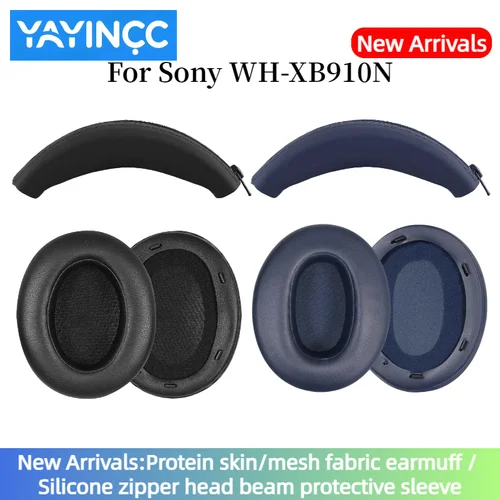 Almohadillas de espuma suave de repuesto YAYINCC/funda protectora de silicona con cremallera para auriculares para juegos SONY WH-XB910N