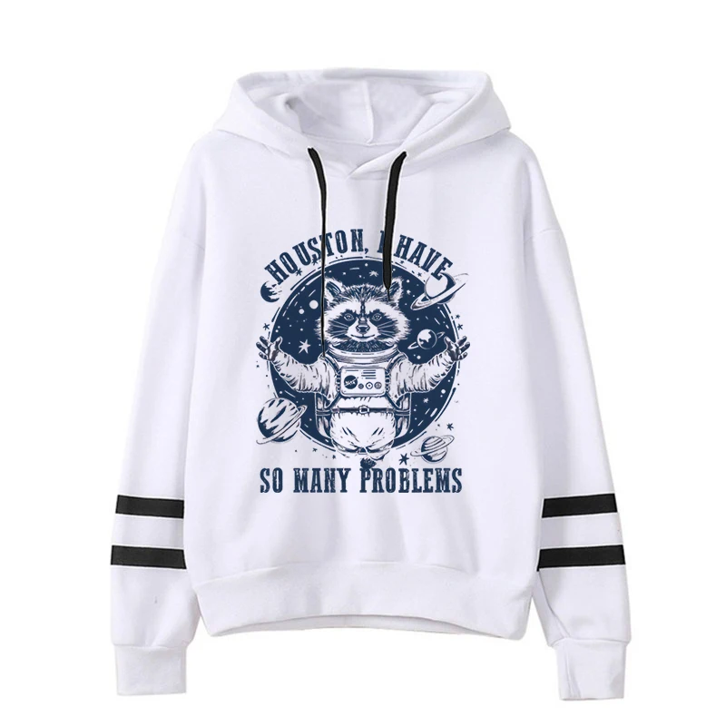 

I Have So Many Problems Astronaut Raccoon Funny Hoodies Men Women Animal RetroPrint Fashion Casual Hoodies Funny Raccoon Hoodie