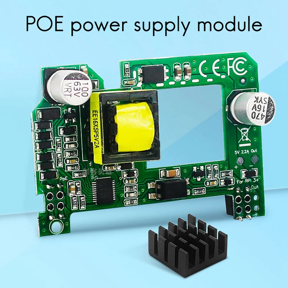 #087C for Raspberry Pi 4B POE Module Power over Ethernet IEEE 802.3Af (green)