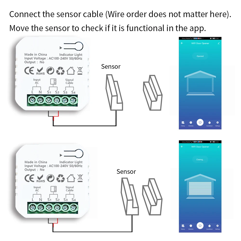 Tuya Smart Life WiFi Drehtor Schiebetor Motorisierter Öffner Controller Trockenkontakt 240 V App Fernbedienung und Benachrichtigung Smart Home Security Sprachsteuerung mit Google Home Alexa – Detail 11