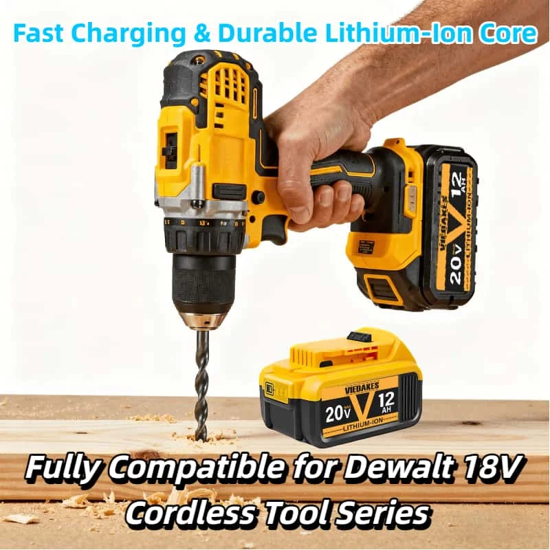 

The hottest！For DeWalt 20V 12.0Ah:Perfect for Pros & DIYers – Powers Drills,Grinders & Saws for Renovations,Workshops&Jobsites