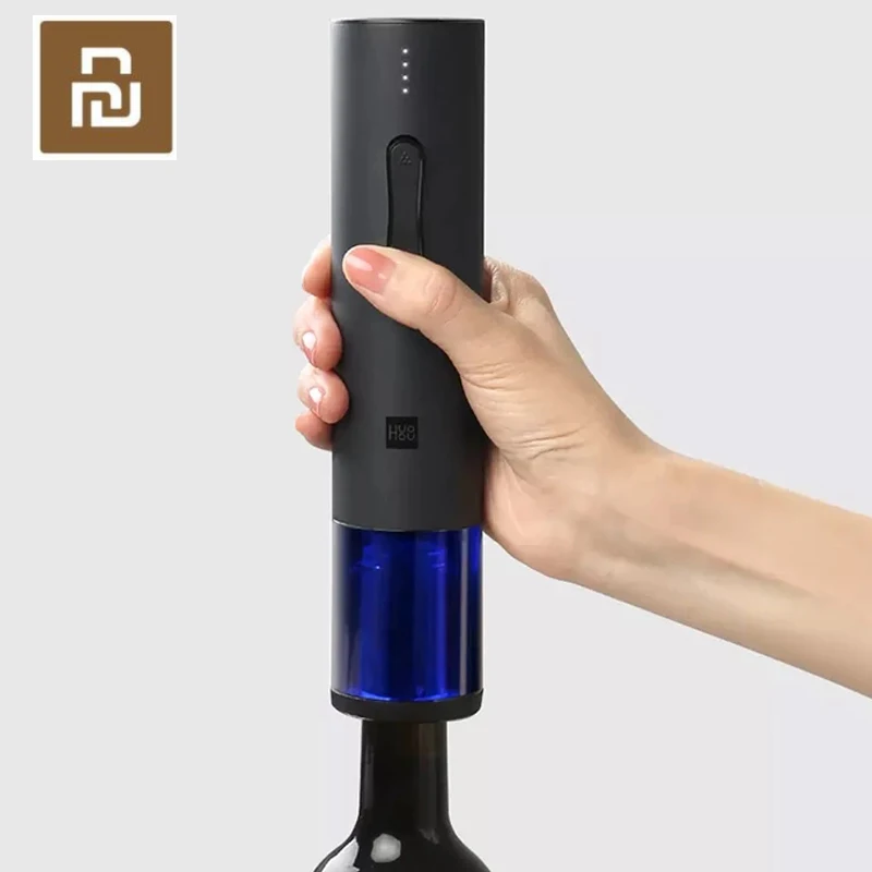 Huohou Automatic Bottle Opener Electric Red Wine Openers Stopper Fast Decanter Wine Corkscrew Foil Cutter Cork Out Tool