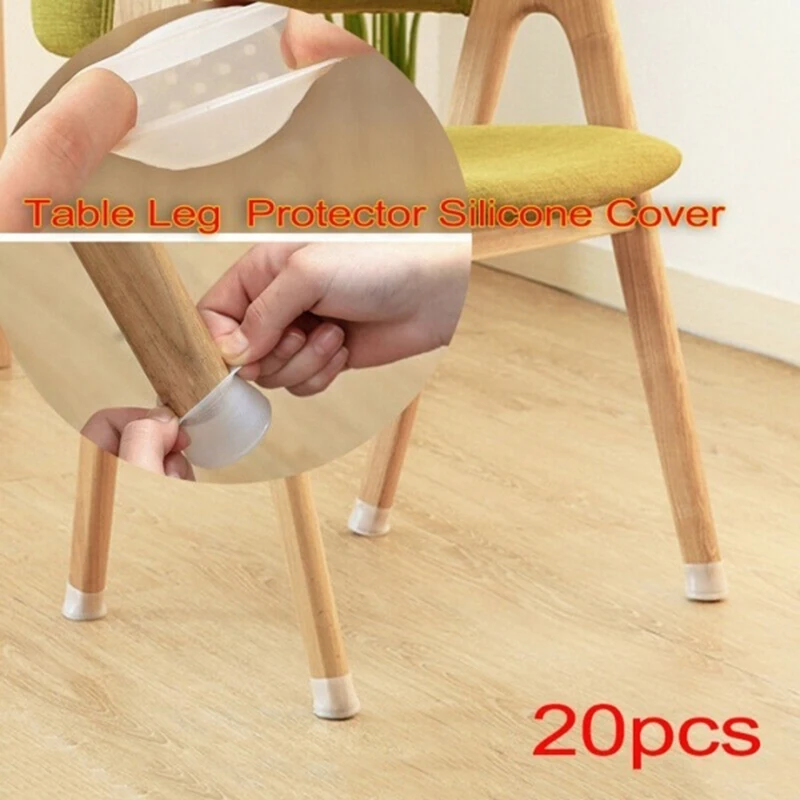 20pcs Silicon Furniture Legs Protection Chair Cover Round Anti-slip Table Feet Pad For Chair Caps Floor Protector Home Decor New