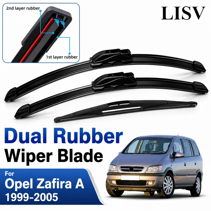 Wiper Front & Rear Wiper Blades Set Kit For Opel Zafira A 1999-2005 Windshield Windscreen Window Brushes 24"+22"+16"