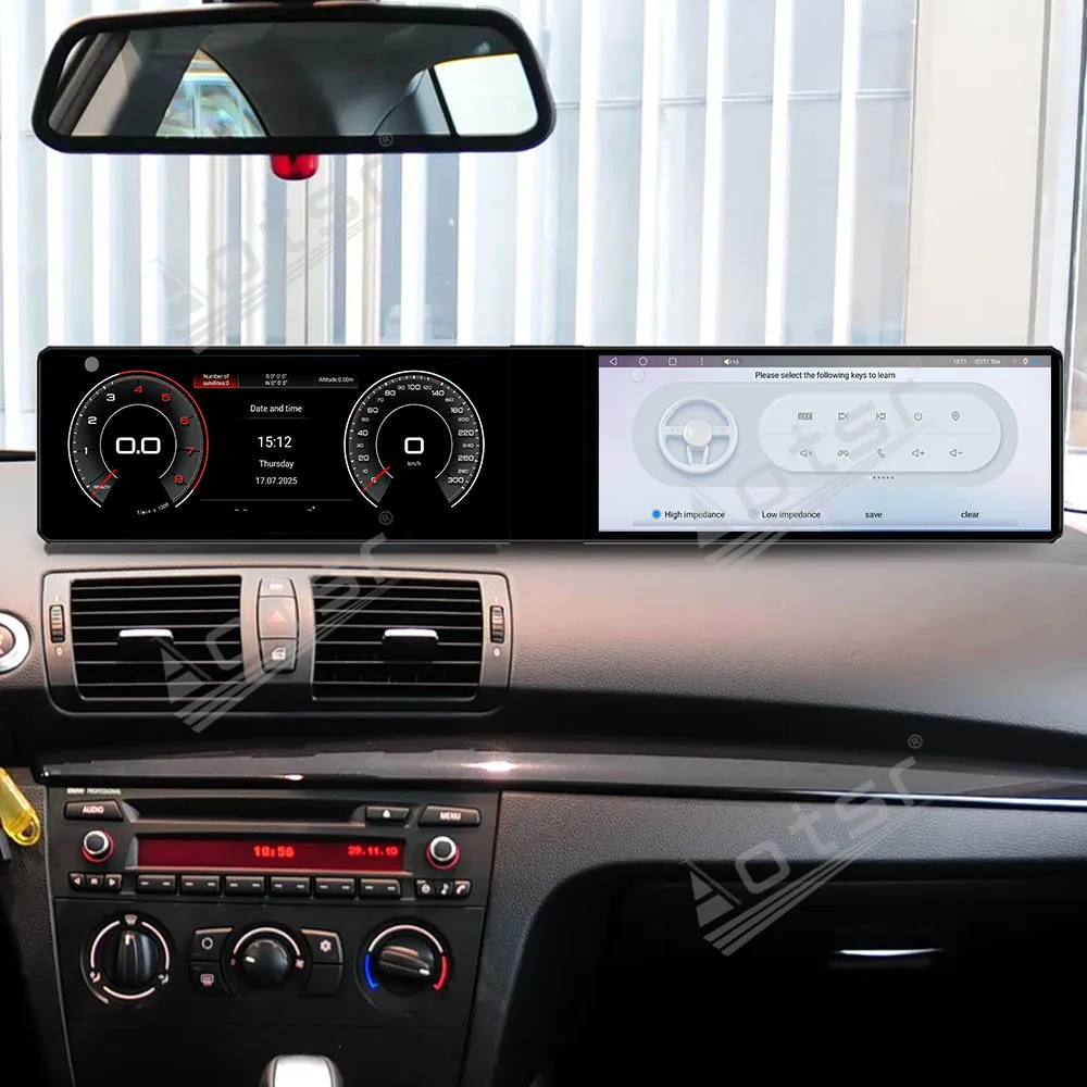 

12,3-дюймовый автомобильный радиоприемник с двумя экранами для BMW 1 серии E81 E82 E87 E88 2006-2011Автомобильный мультимедийный видеоплеер GPS-навигация Carplay Unit