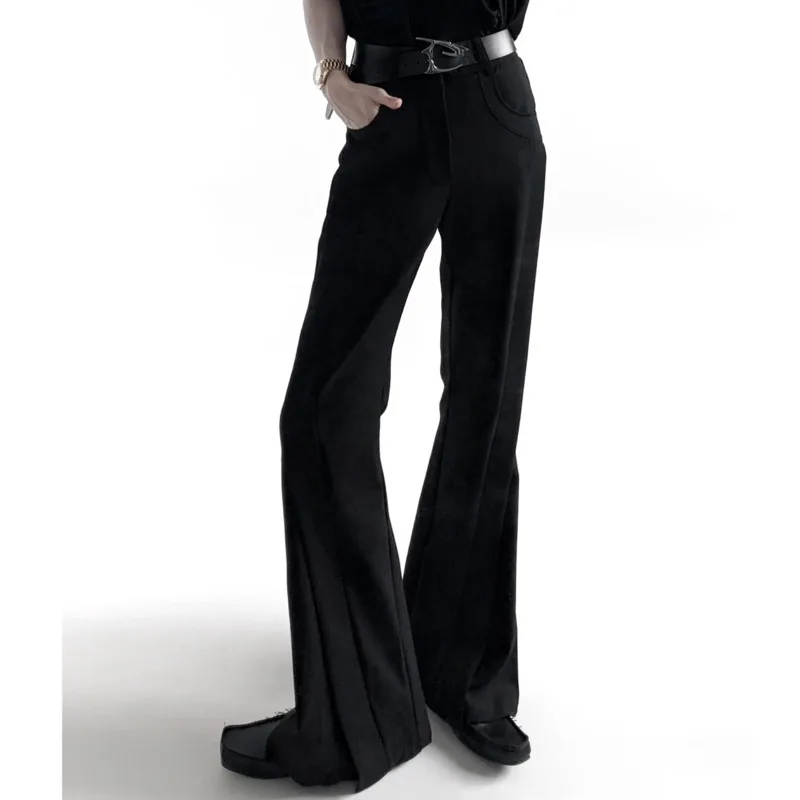 WVGA Spring Autumn New Men Darkwear Trendy Draped Design High-End Trousers Niche Chic Casual Slim Fit Straight Suit Pants W25640