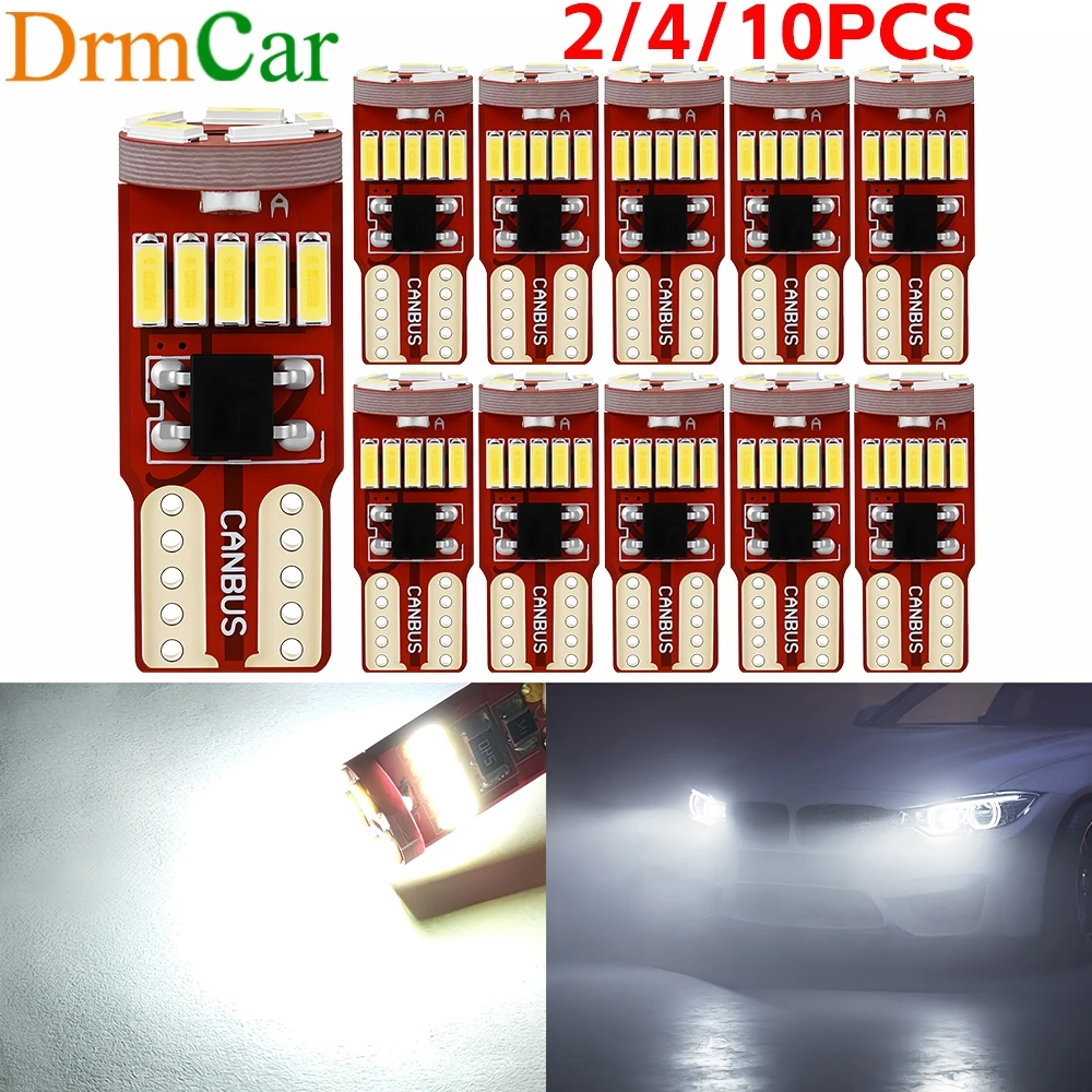 

2/4/10pcs T10 4014 15SMD LED Car Side Marker Turn Signal Lights Canbus Interior Reading Dome Lamp Clearance License Plate Bulb