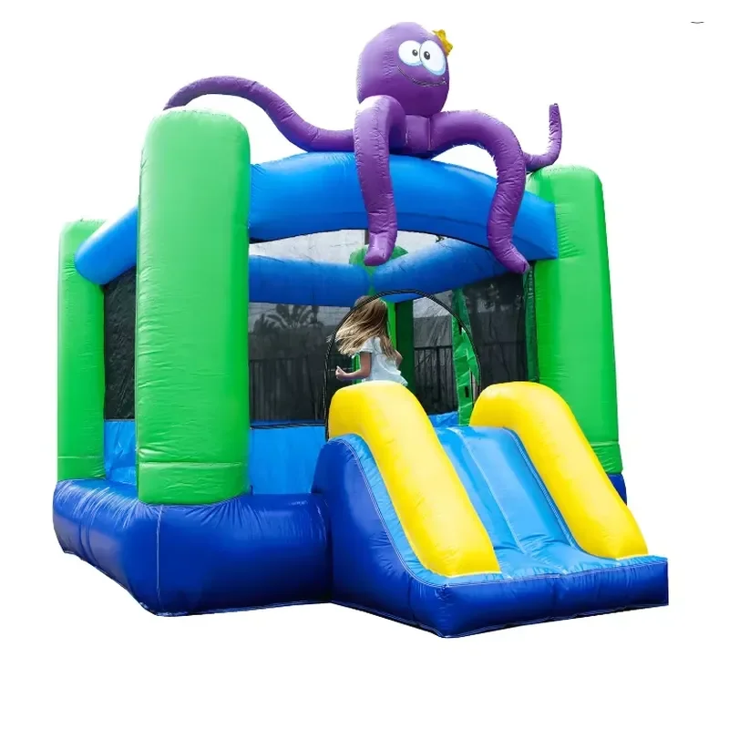 Commercial Inflatable Kiddo Octopus Bounce House Bouncy Castle Moonwalk Jumper Combo With Slide Inflatable