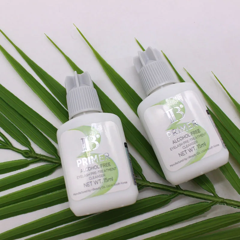 2 garrafas ib primer 15ml suprimentos de extensão de cílios postiços claro perfumado ferramentas de maquiagem cola mais forte original coreia