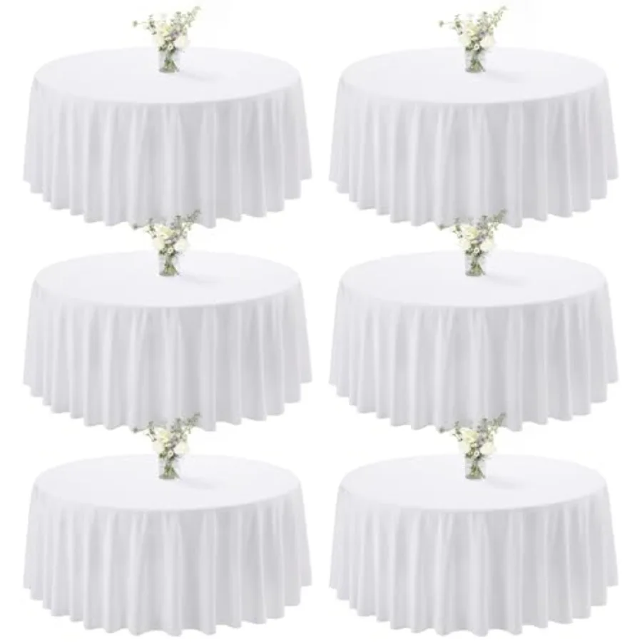 

Tablecloths Washable Polyester Fabric Circle Table Cloth for Wedding Party Banquet Birthday Buffet Restaurant
