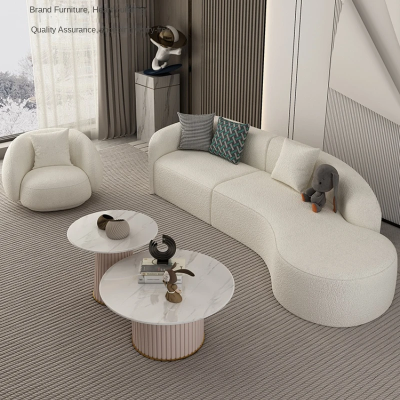 

Curved Minimalist Couches Modular Sofa Home Feather Down Cushion Inside Indoor Furniture Set Living Room Sofas